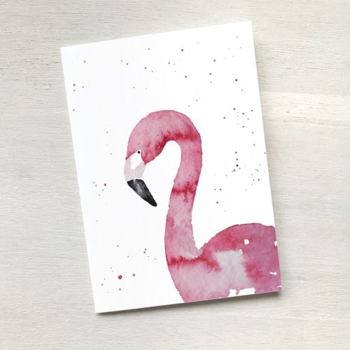 Karte mit Flamingo