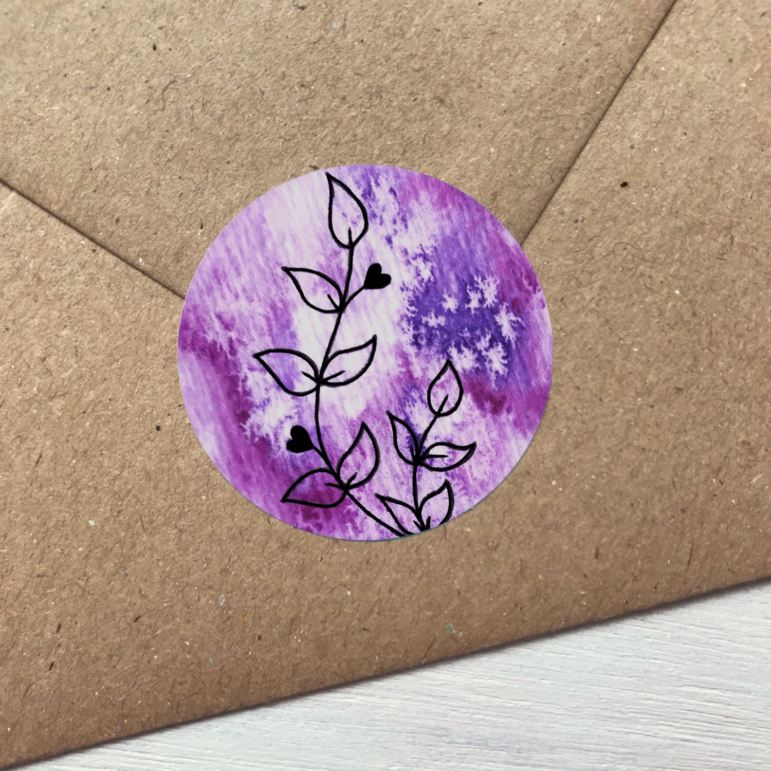 Sticker violett mit Blumen Detailansicht