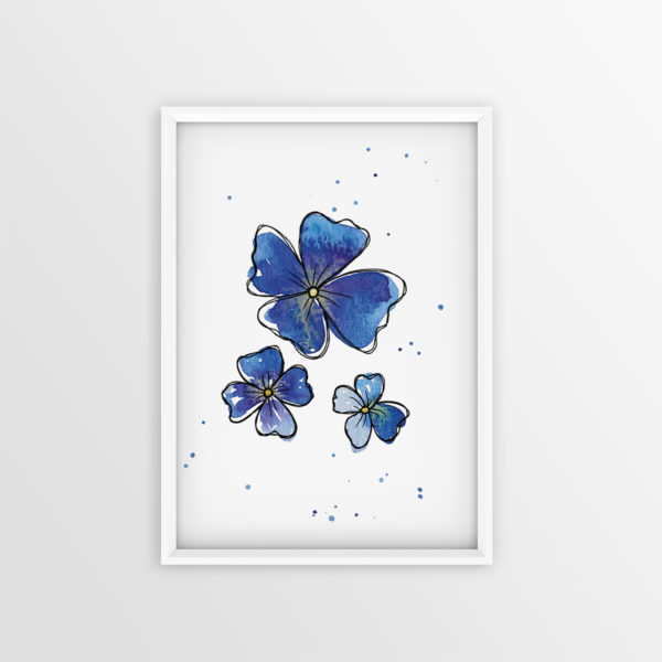 Art Print Blaue Blüten