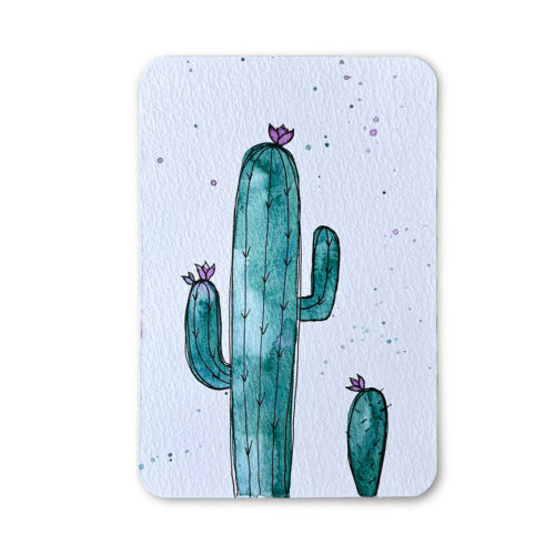 Postkarte Unikat Kaktus handgemalt