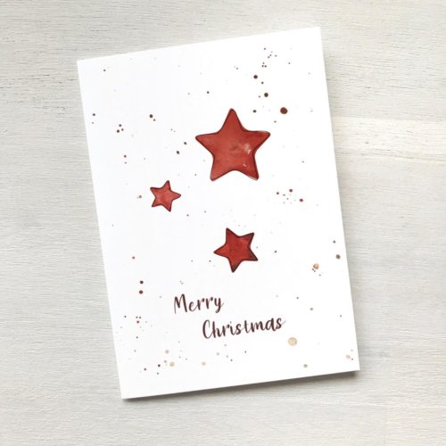 Weihnachtskarte Merry Christmas mit Sternen