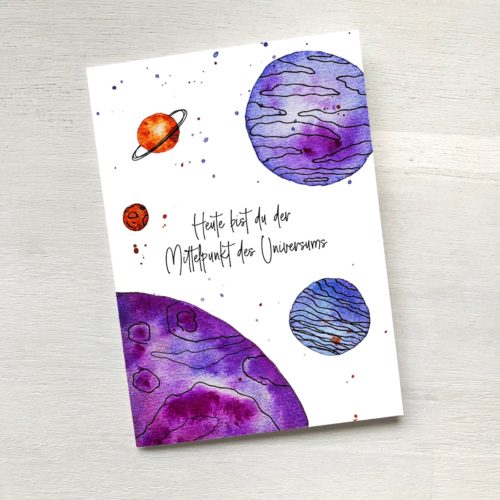 Postkarte «Heute bist du der Mittelpunkt des Universums»
